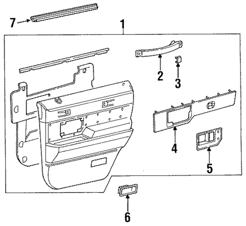 Interior Trim - Rear Door for 1992 Lincoln Town Car #0