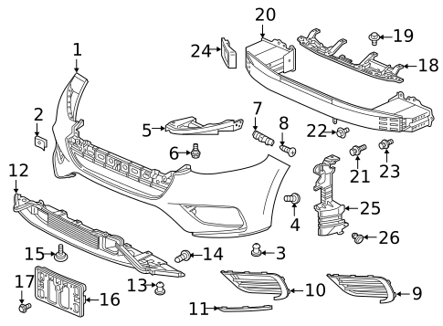 Bumper & Components - Front for 2022 Honda Insight #0