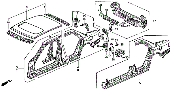Outer Panel for 1993 Honda Accord #0