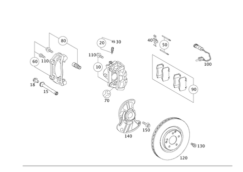 Front Wheel Brake for 2007 Mercedes-Benz SLK280 #0