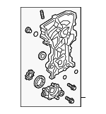 213502E340 - Engine: Timing Cover for Hyundai: Elantra, Elantra Coupe, Elantra GT Image