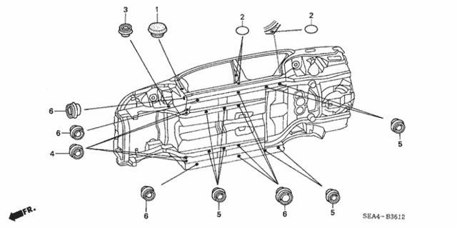 Grommet (Lower) for 2006 Acura TSX #0