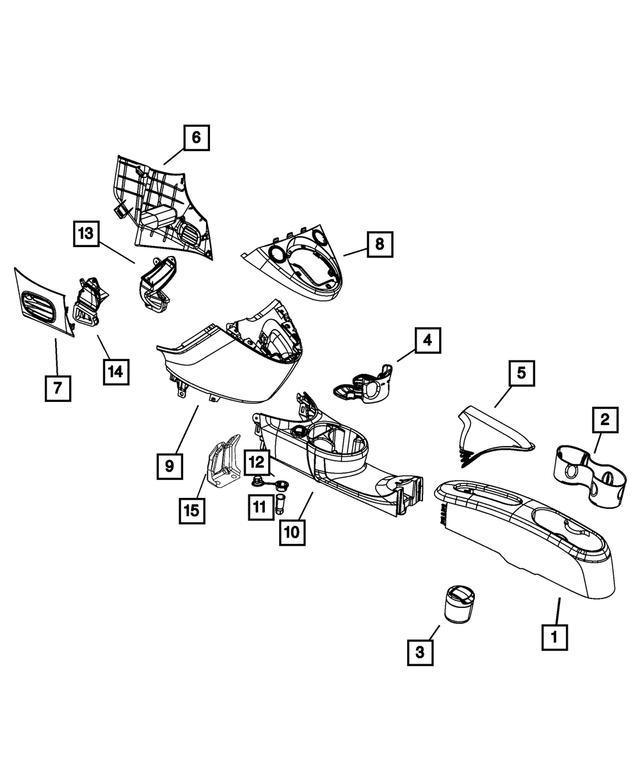 1RY43JD7AC - : CUP HOLDER - CONSOLE 1RY43JD7AC for Fiat: 500 Image
