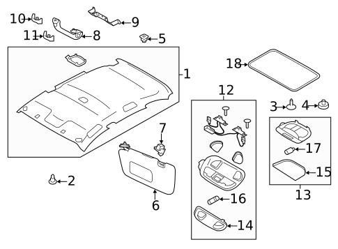 Interior Trim - Roof for 2014 Subaru Impreza #0