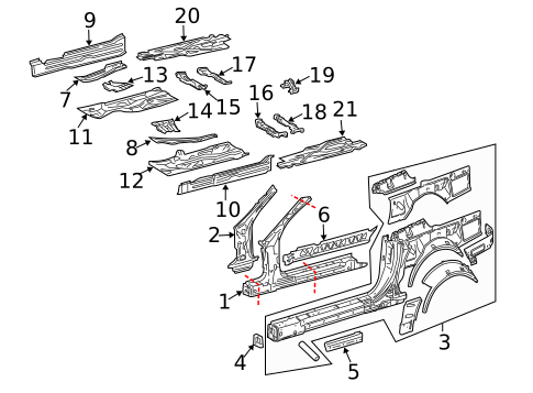Floor & Rails for 2009 Mercedes-Benz SL63 AMG #0