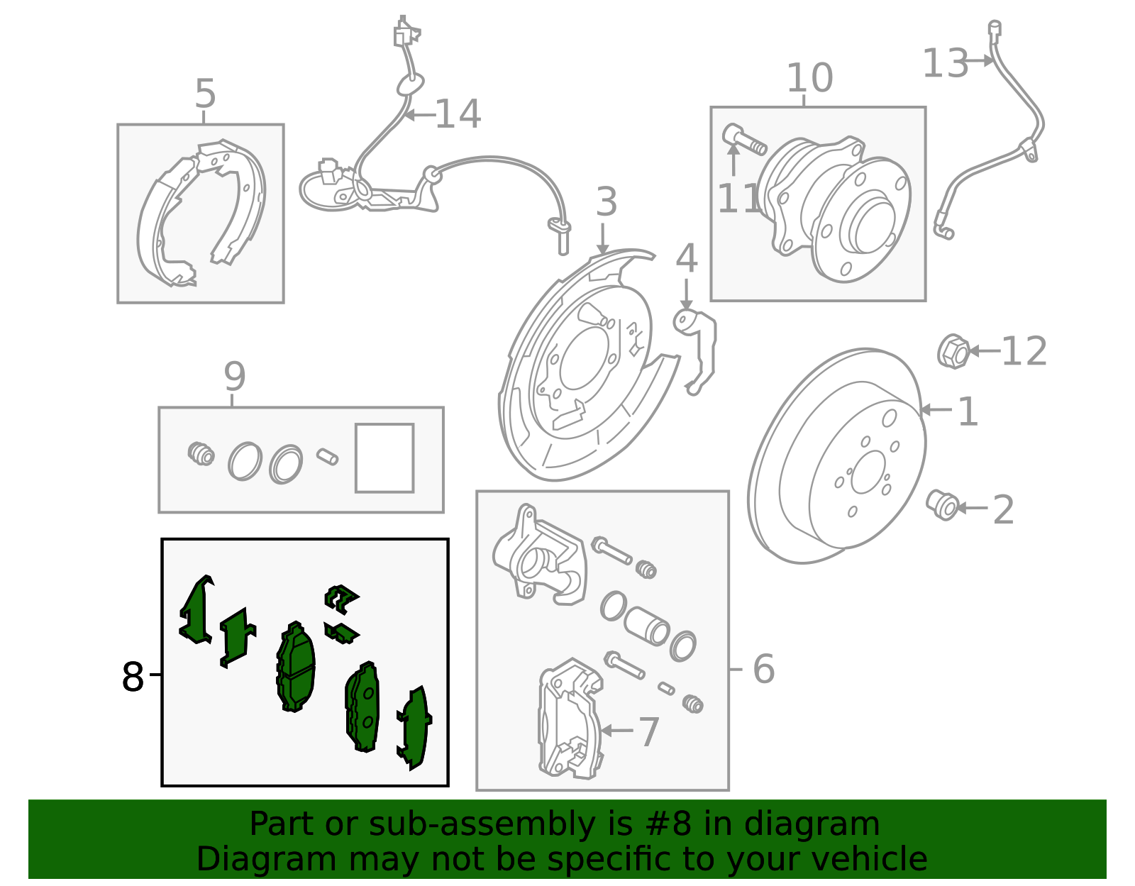 2006-2014 Subaru Brake Pads Rear 26696XA011 | Subaru Online Parts