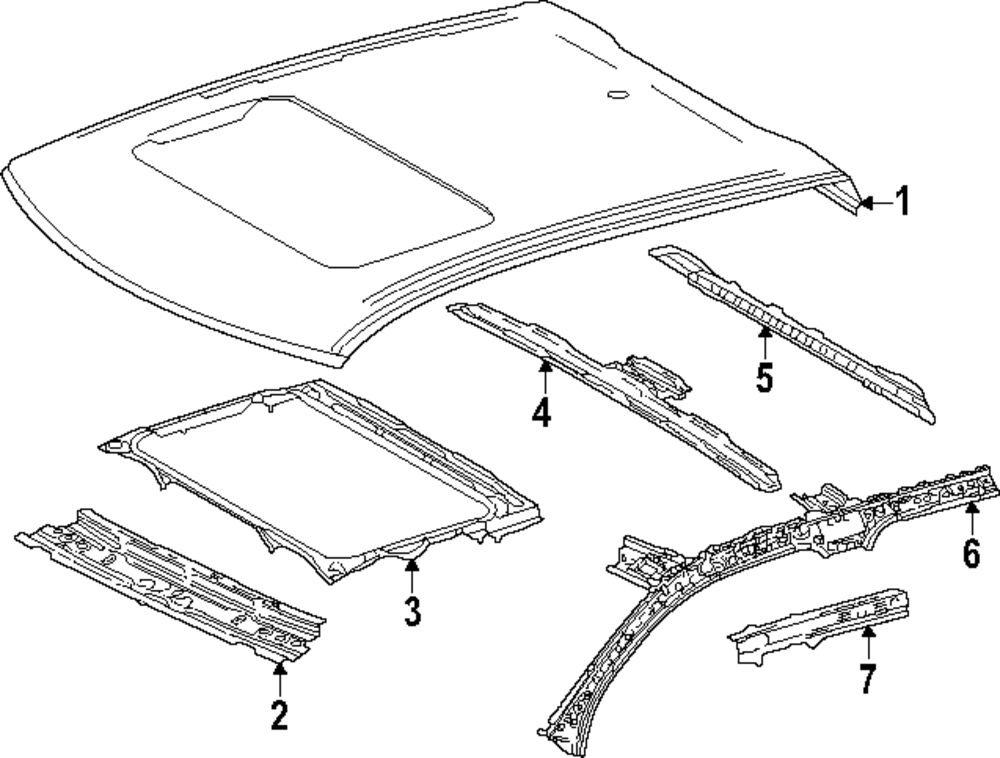 a ROOF PANEL & BACK WINDOW GLASS / toyota | part list｜JP