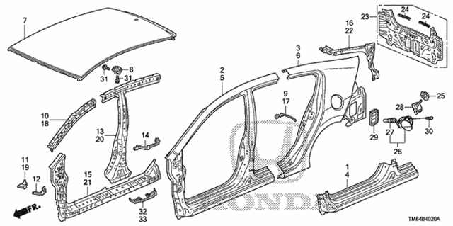 Outer Panel - Rear Panel for 2010 Honda Insight #0