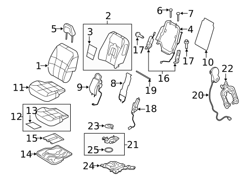 Front Seat Components for 2009 Ford Edge #0