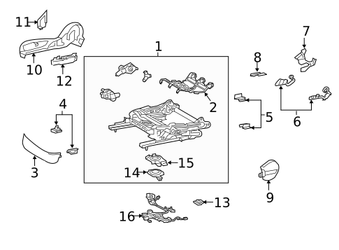 Passenger Seat Components for 2020 Lexus ES300h #2