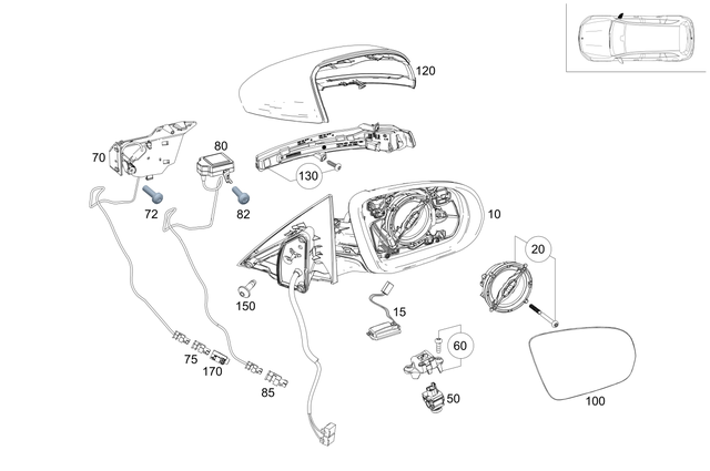 2478108809 - Front Doors: Mirror Frame for Mercedes-Benz: GLB250, GLB35 AMG Image image