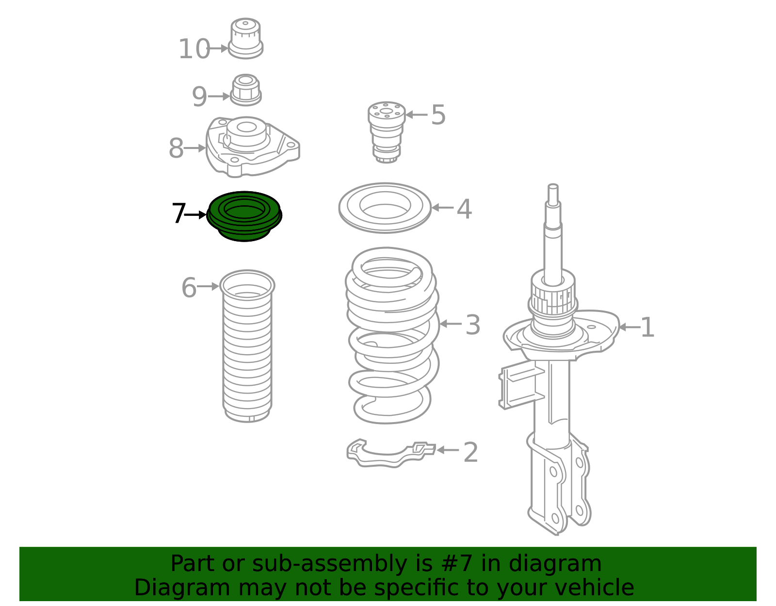 thumbnail image 2 of Front Strut Support Bearing / Mounting Kit For Mercedes-Benz A-Class W169 & B-Class W245 – 1 Piece 2 of 5