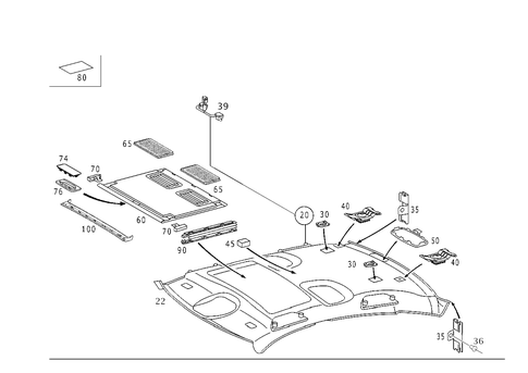 Headliner for 2005 Mercedes-Benz S430 #0