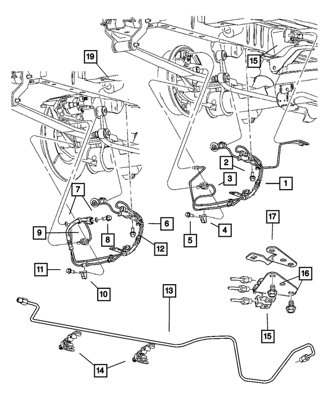 68211662AA - : Brake Hose, Left for Mopar Image