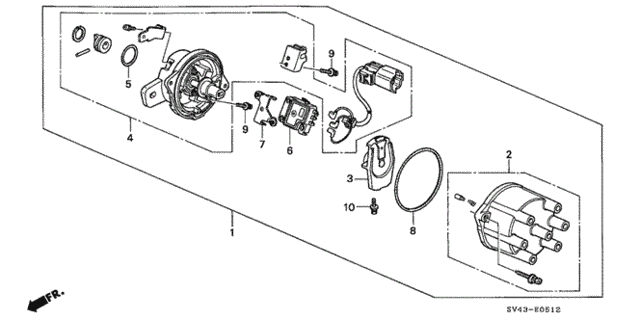 Distributor (Hitachi) (V6) for 1995 Honda Accord #0