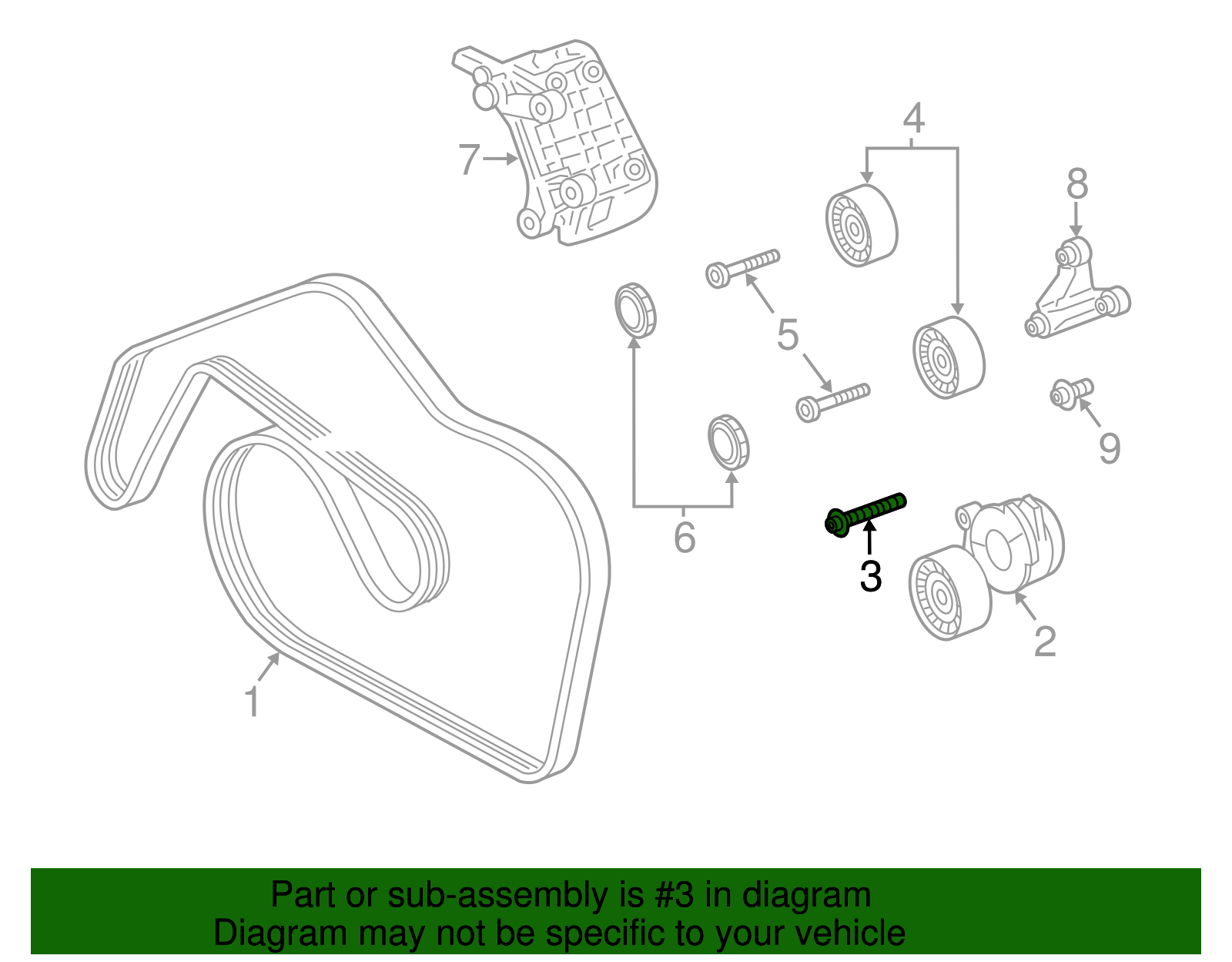 Belt Tensioner Bolt - Porsche (N-107-610-01)