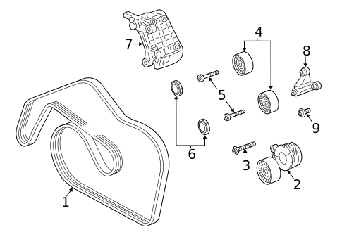Belts & Pulleys for 2015 Porsche Cayenne #0