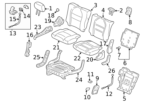 Rear Seat Components for 2008 Honda Pilot #2