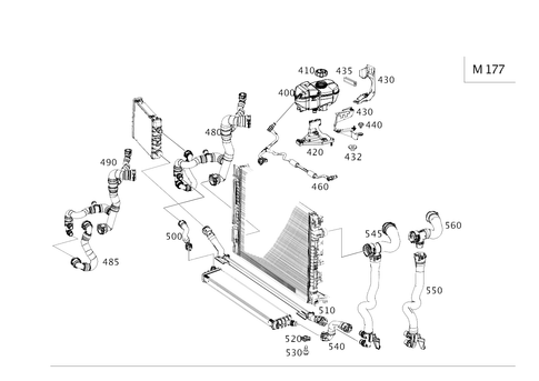 Expansion Reservoir, Mount and Hoses for 2018 Mercedes-Benz E63 AMG S #0