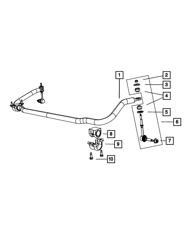 52855340AA - Front Suspension: Stabilizer Bar Grommet Retainer for Mopar Image image