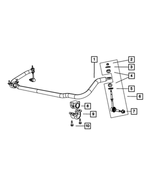 52855340AA - Front Suspension: Stabilizer Bar Grommet Retainer for Mopar Image