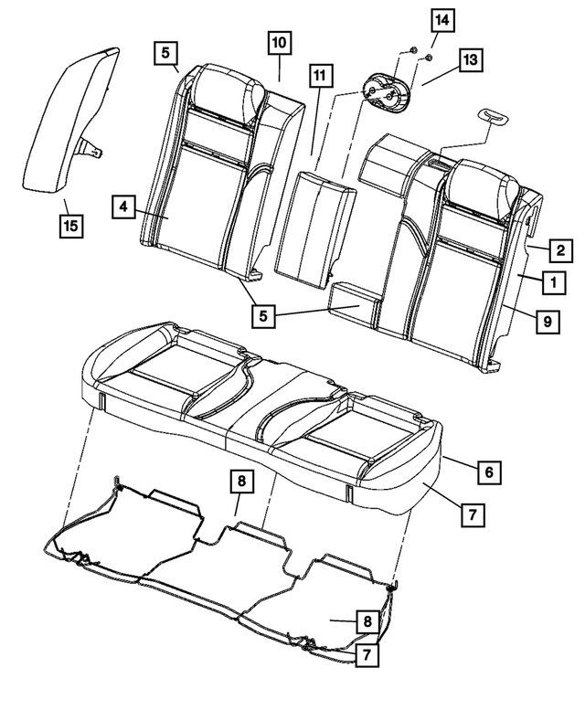 1CN911D1AB - Interior Trim: Rear Seat Back Cover for Mopar Image