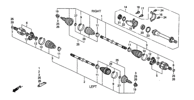 Driveshaft (2) for 1998 Acura CL #0