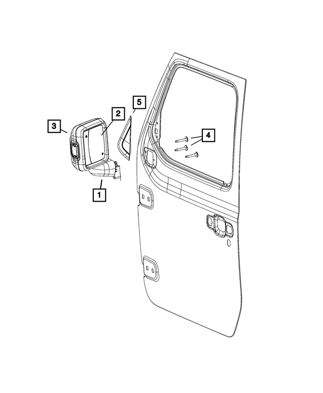 68313481AF - Doors, Door Mirrors and Related Parts: Outside Rearview Mirror, Left for Mopar Image