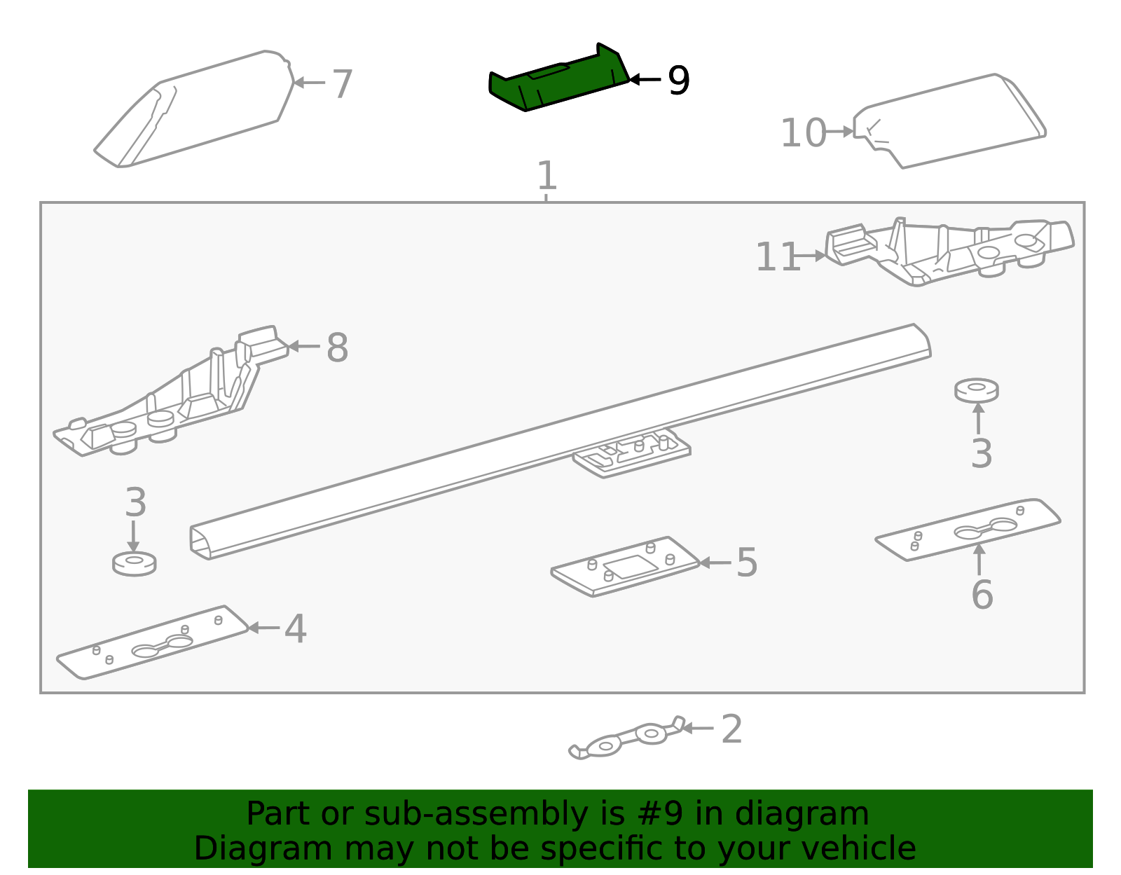 2024-2025 Toyota Land Cruiser Roof Rack Cover 63495-60130 | Toyota