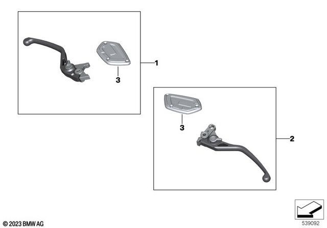32725A8DD12 - Ergonomics &amp; Comfort: Kit Handbrake Fitting - Shadow for BMW-Motorrad Image image