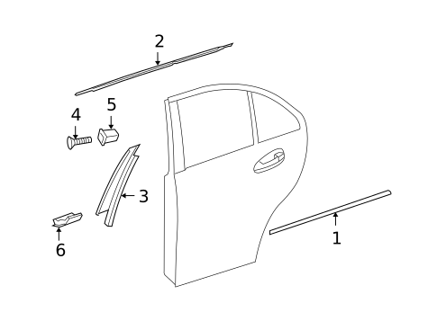 Exterior Trim - Rear Door for 2010 Mercedes-Benz C 350 #0