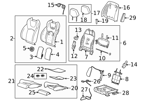 Driver Seat Components for 2010 Cadillac CTS #1
