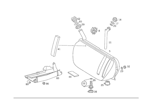 Fuel Tank with Detachable Parts for 1993 Mercedes-Benz 400E #0