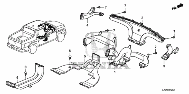 Duct for 2011 Honda Ridgeline #0