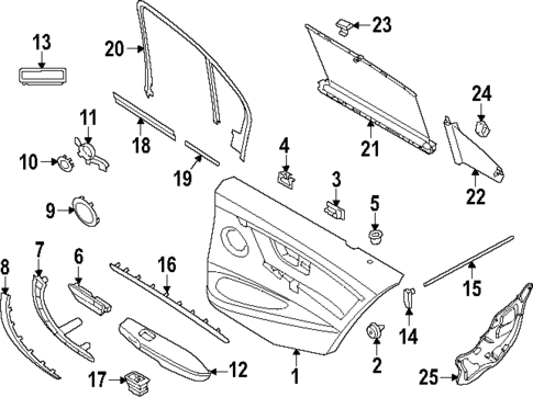 Interior Trim - Rear Door for 2017 BMW 340i #0