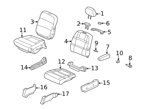 Passenger Seat Components for 1999 Honda Odyssey #0