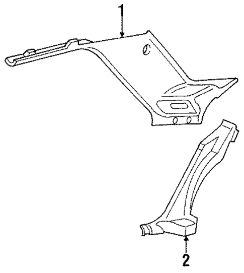 Interior Trim - Quarter Panels for 1992 Chevrolet Lumina #1