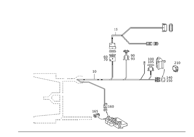 2205408332 - Electrical System: Electric Line for Mercedes-Benz Image image