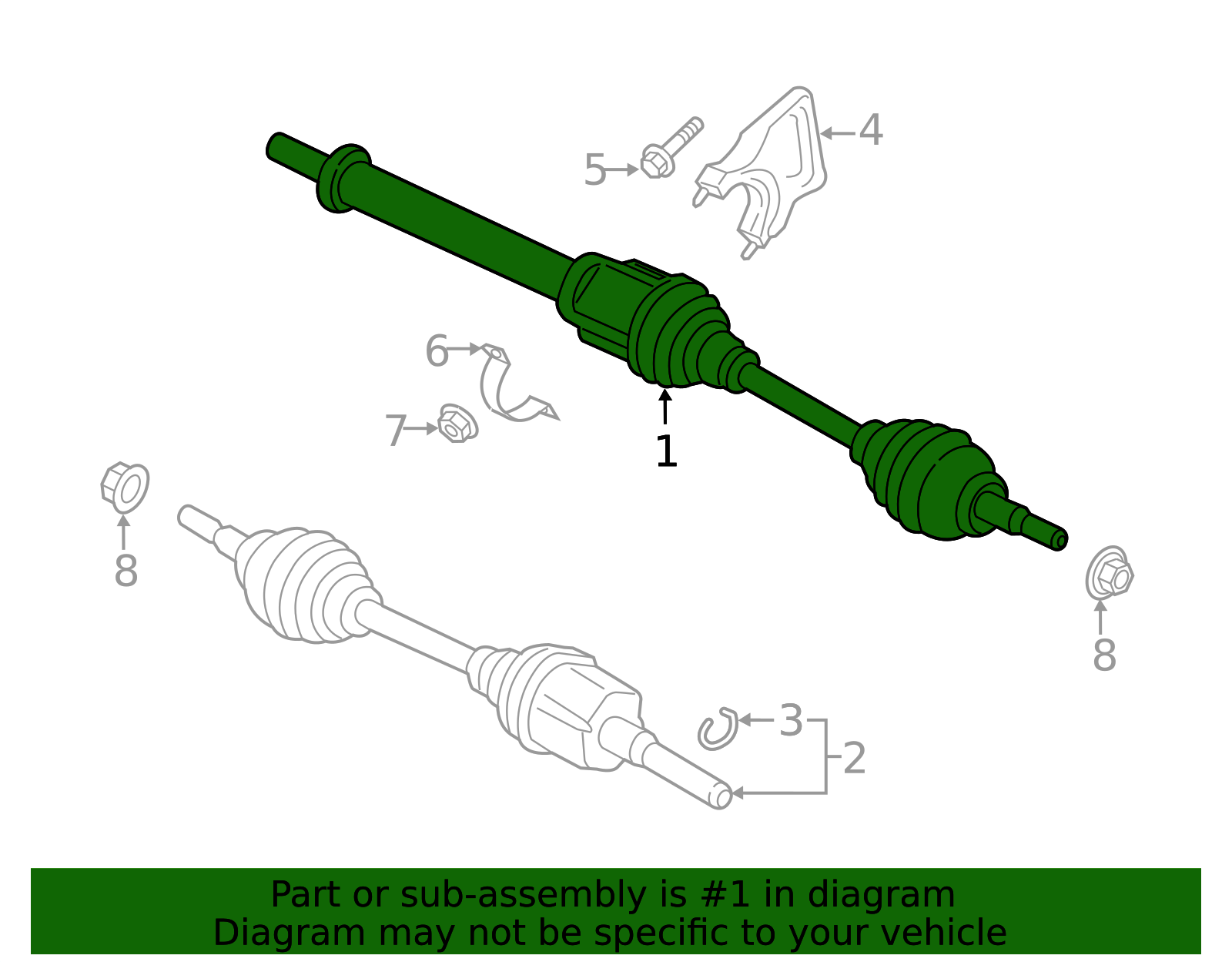 A2Z 2013-2019 Ford Escape Axle Assembly CV6Z-3B436-AY | TascaParts.com