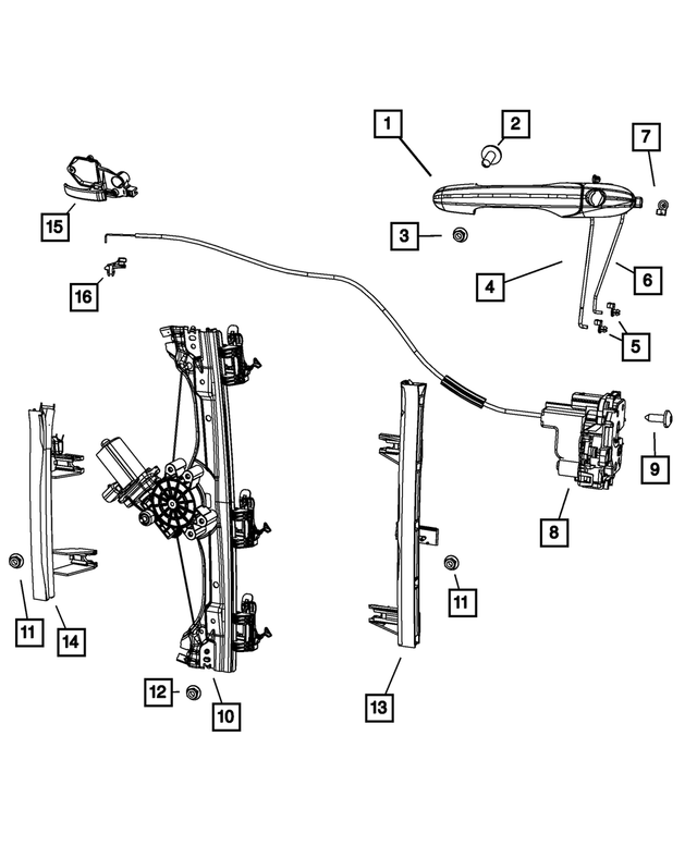 68125510AA - Doors, Door Mirrors and Related Parts: Inside Release Handle, Right for Mopar Image