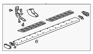 84106488 - : Passenger Side Assist Step in Black with Step Pad, Brackets, Bracket Covers, and Hardware for GM Image