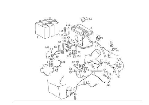 Battery, Starter/Alternator Cable for 1993 Mercedes-Benz 300CE #1