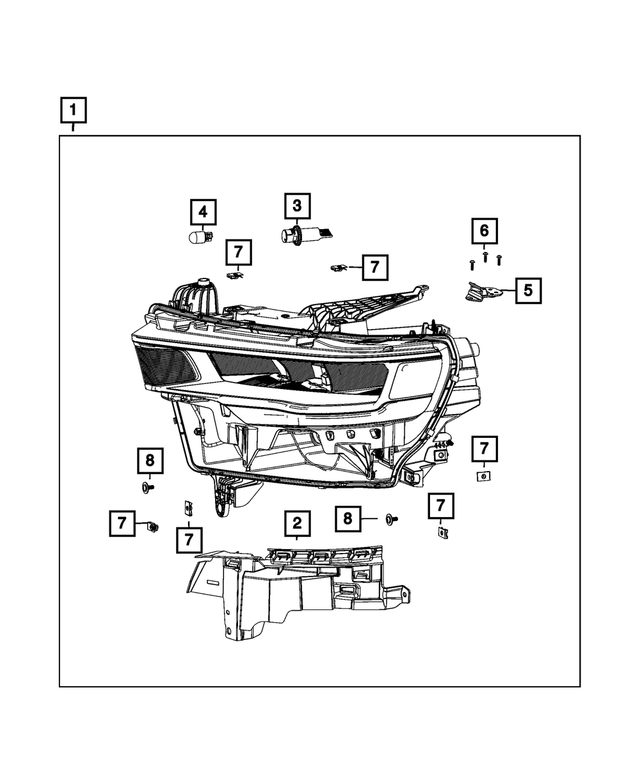 68666440AA - Electrical: Headlamp, Right for Mopar Image