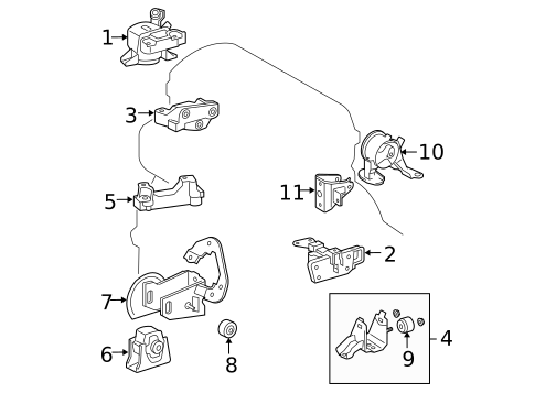 Engine & Trans Mounting for 2007 Toyota RAV4 #0