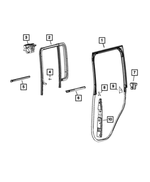 68272330AB - : 2018-2020 Jeep Wrangler - C-Pillar Belt Body Side Seal Right for Mopar Image