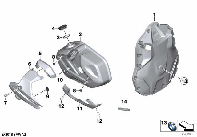 11128405485 - : Cylinder Head Cover, Milled, Left for BMW-Motorrad Image