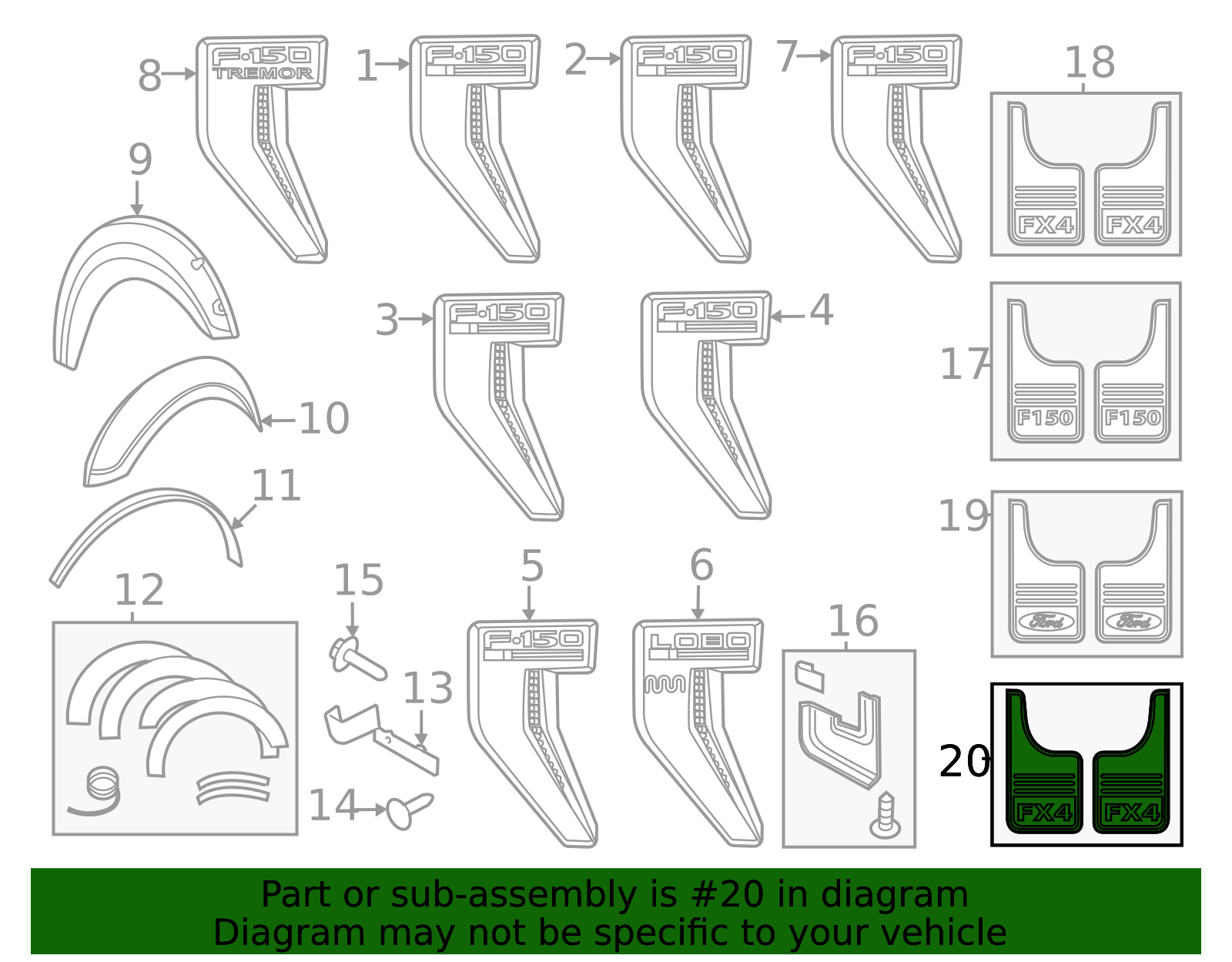 VML3Z-16A550-EB - Mud Flap Kit - 2021-2026 Ford | Eastgate Ford Parts
