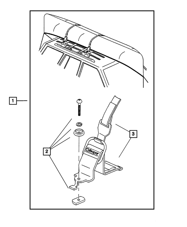 5016511AA - Mopar Accessories - Component Parts: Cargo Tie Down Strap for Mopar Image image