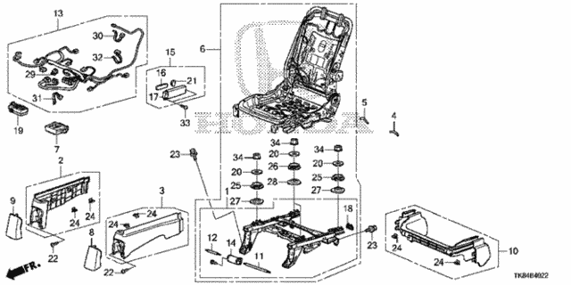 Front Seat Components (R.) (Power Seat) (2) for 2015 Honda Odyssey #0