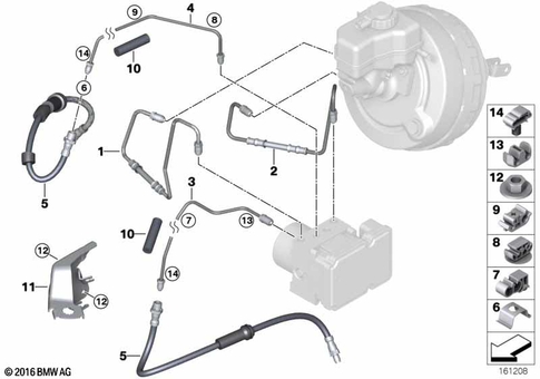 Brake Pipe, Front for 2012 BMW M3 #0